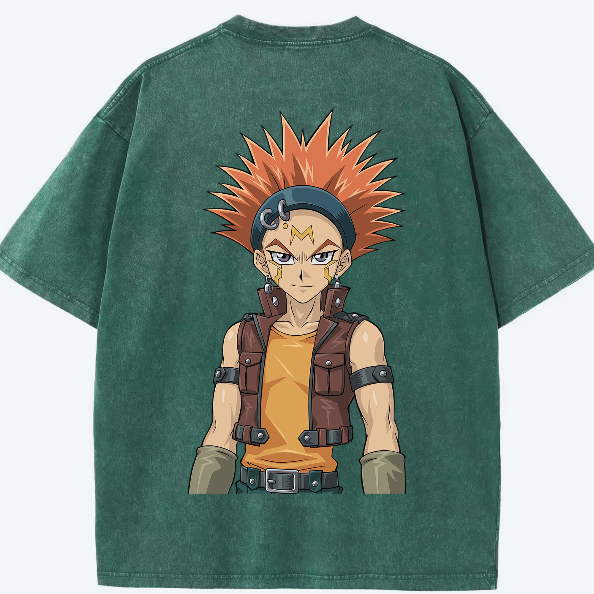 （画像用） 遊☆戯☆王 Yu-Gi-Oh! 綿100% ヴィンテージ風 半袖Tシャツ（背面プリント）